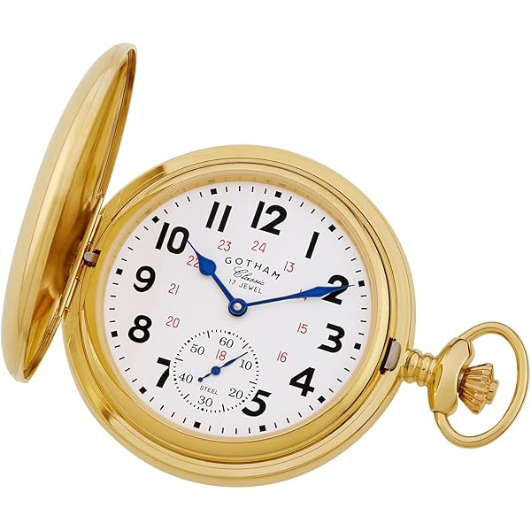 Amazon.com: I LUV LTD Ornate Half Hunter Pocket Watch Gold
